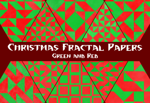 Christmas Modern Fractal Papers: Bold Patterns for Crafters