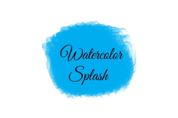 Cyan Watercolor Splash Clipart for Crafts