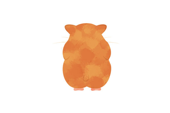 Hamster Back Watercolor: A Cute Animals Asset