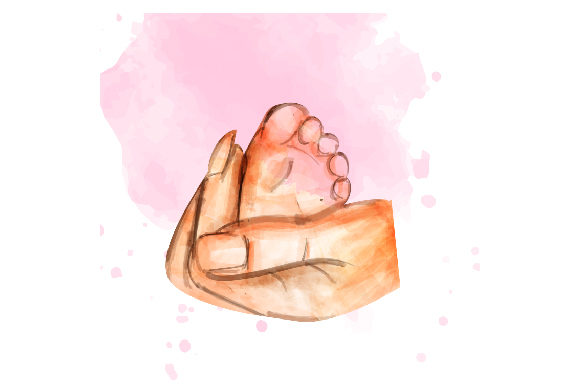 Hands Holding Baby's Feet: A Watercolor Review