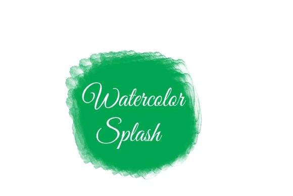 Pure Green Watercolor Splash for Crafts