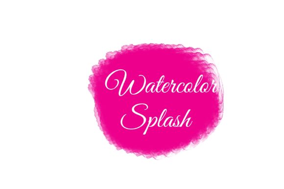 Pure Magenta Watercolor Splash Clipart for Crafts