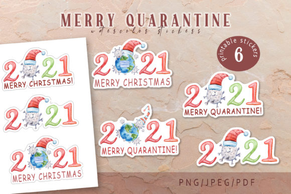 Quarantine Christmas Stickers: Unique Print Templates
