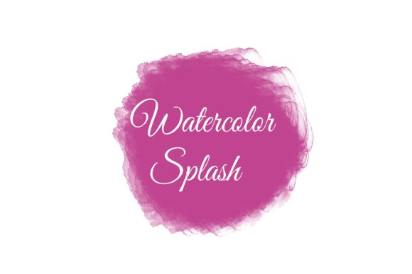 Red Violet Watercolor Splash Clipart for Crafts