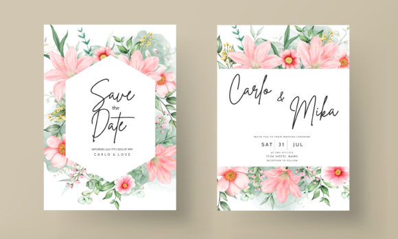 Romantic Watercolor Floral Invitation: Print Templates Review