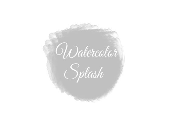 Silver Watercolor Splash Clipart for Crafts