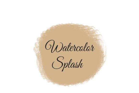 Tan Watercolor Splash Clipart for Crafts & Sales