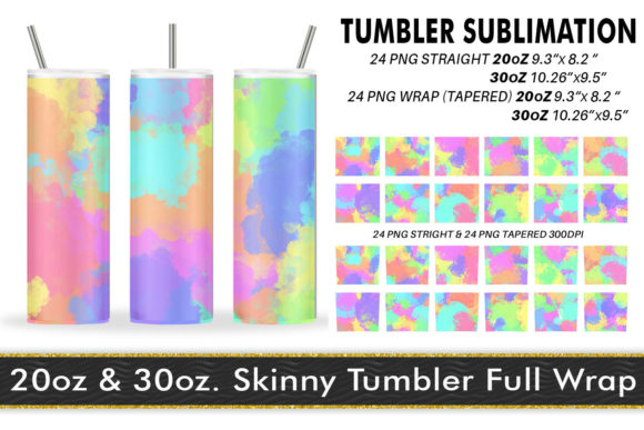 Tumbler Sublimation Watercolor Rainbow for Crafts