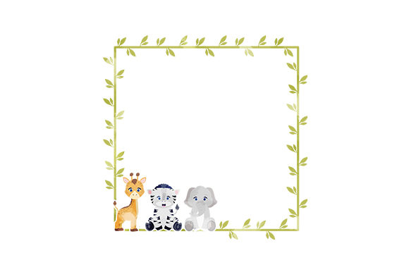 Watercolor Animal Border for Baby Content & Blogs