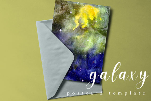 Watercolor Galaxy Postcard: Ethereal Backgrounds for Blogs