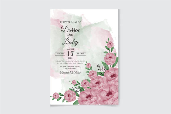 Watercolor Invitation Card Design for Print Templates