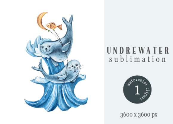 Watercolor Nautical Ocean Sublimation Print Templates