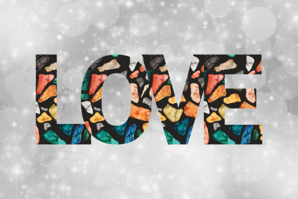 Watercolor Terrazzo Monogram Alphabet: Textures for Sellers