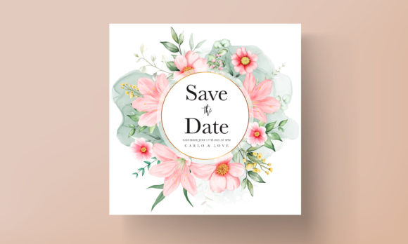 Watercolor Wedding Invitation Flower Print Templates